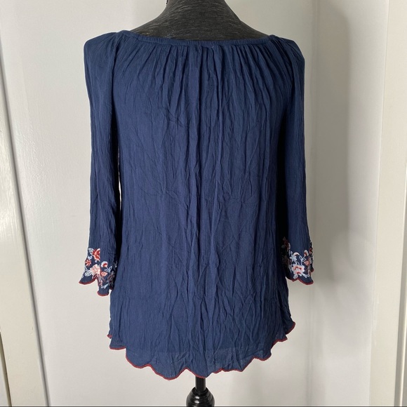 beachlunchlounge Navy Blue Embroidered Coverup Dress - Picture 8 of 13